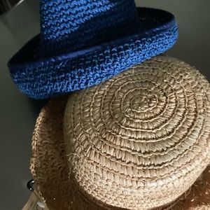 Two straw hats.